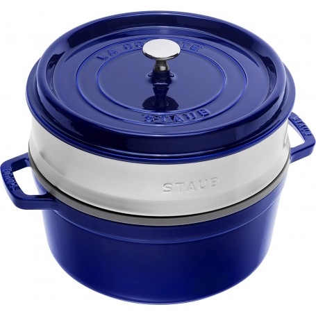 STAUB COCOTTE BLU CON VAPORIERA 26 CM