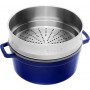 STAUB COCOTTE BLU CON VAPORIERA 26 CM