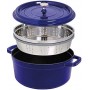 STAUB COCOTTE BLU CON VAPORIERA 26 CM