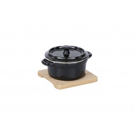 MINI COCOTTE 10CM+COPERCHIO+SUPP.BAMBOO