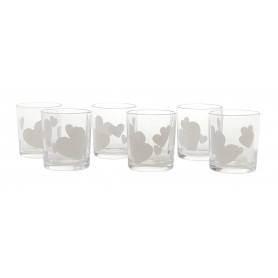 SET 6 BICCHIERI ACQUA CUORE BIANCO
