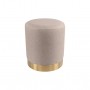 POUF IN TESSUTO BEIGE NATUR. BASE ORO