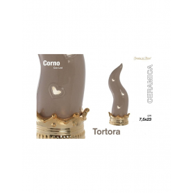 CORNO TORTORA/ORO C/LED 23CM