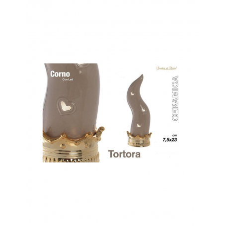CORNO TORTORA/ORO C/LED 23CM