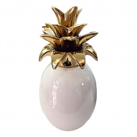 ANANAS DECORATIVO BIANCO LUCIDO H27CM