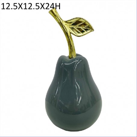 PERA DECORATIVA GRIGIO LUCIDO H24CM