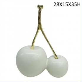 CILIEGIE DECORATIVE BIANCO OPACO H 35CM