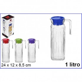 BROCCA IN VETRO CON TAPPO COLORATO 1LT