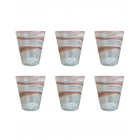 SET 6 BICCHIERI VETRO DI MURANO TABACCO