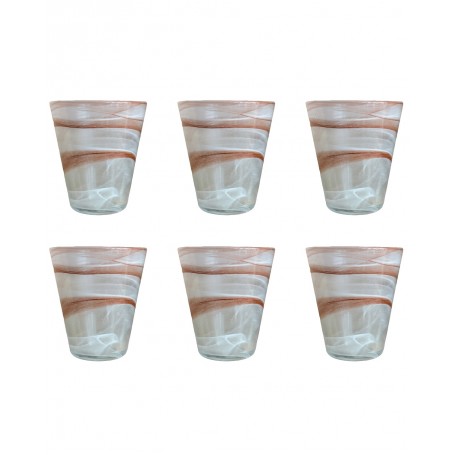 SET 6 BICCHIERI VETRO DI MURANO TABACCO