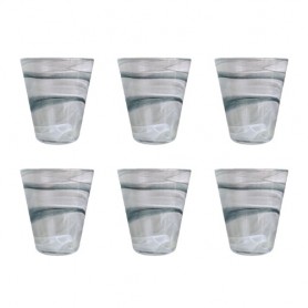 SET 6 BICCHIERI VETRO DI MURANO GRIGI