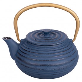 VDE TEIERA IN GHISA 600ML BLU MANICO ORO