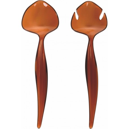 VDE SET POSATE INSALATA PLASTICA AMBRA