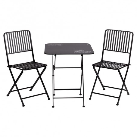 VDE SET TAVOLO CON SEDIE NERO METALLO