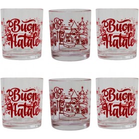 SET 6 BICCHIERI ACQUA BUON NATALE
