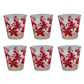 SET 6 BICCHIERI ACQUA PUNGITOPO ROSSO