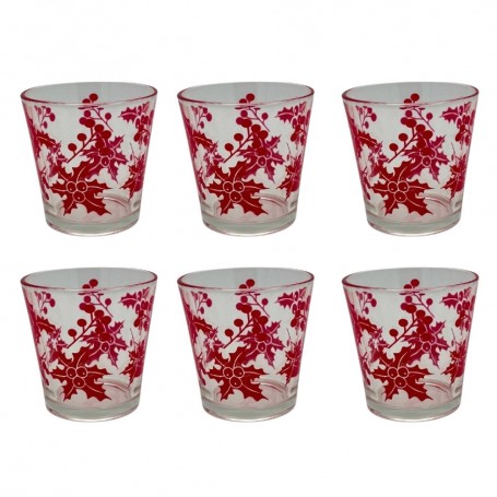 SET 6 BICCHIERI ACQUA PUNGITOPO ROSSO