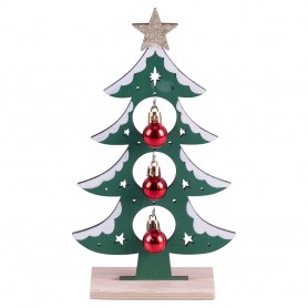 NATALE CHIC ALBERO IN LEGNO H 24CM