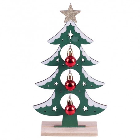 NATALE CHIC ALBERO IN LEGNO H 24CM