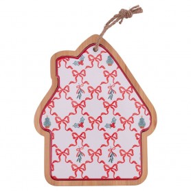 TAGLIERE CASETTA NATALE CON I FIOCCHI