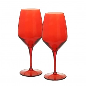SET 2 CALICI IN VETRO ROSSO 49CL
