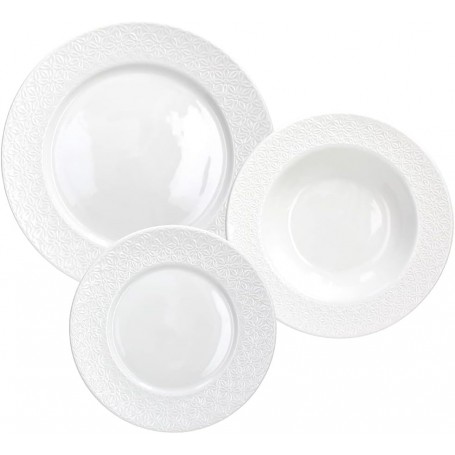 SERVIZIO PIATTI 18PZ MARGARET BIANCO