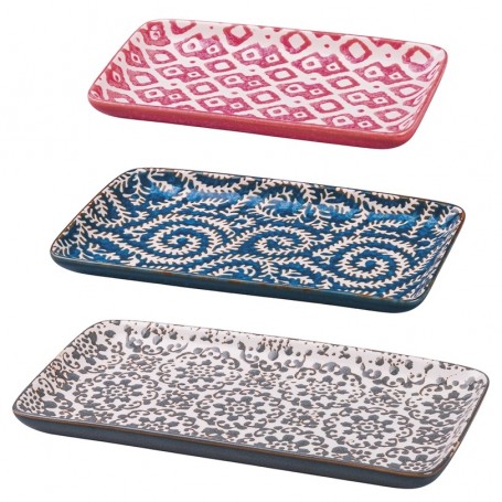 SET 3 VASSOI IN CERAMICA REACTIVE