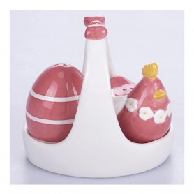 SET SALE E PEPE CON VASSOIO UOVO GALLINA