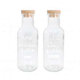 BOTTIGLIA IN VETRO 1 LT DECORO CASUALE