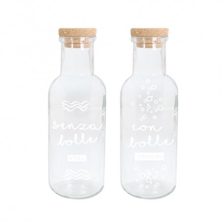 BOTTIGLIA IN VETRO 1 LT DECORO CASUALE